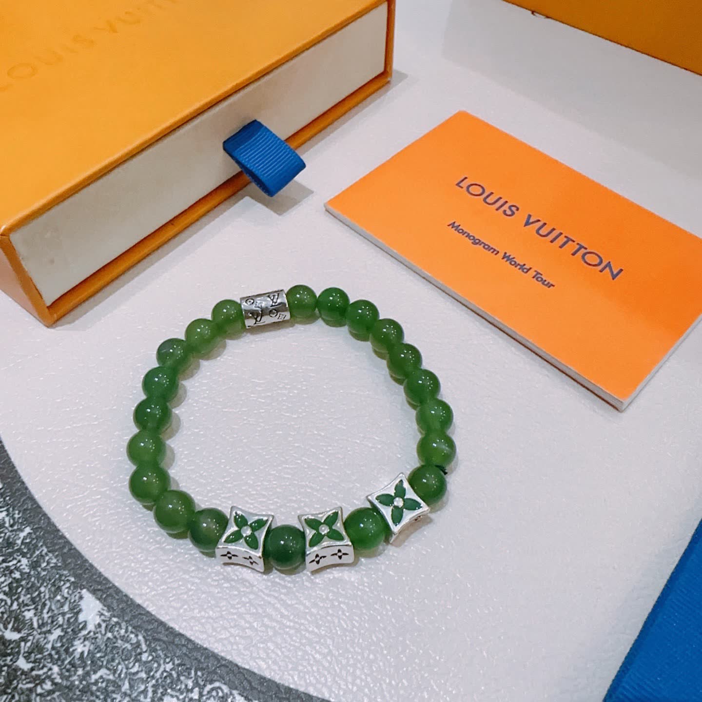 Louis Vuitton Green Beaded Bracelet